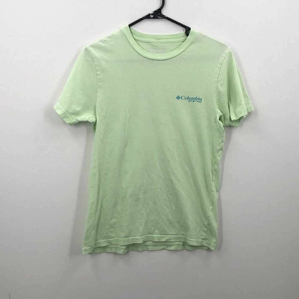 Columbia PFG Mens Green Short Sleeve Crew Neck Pullover T Shirt Size Small
